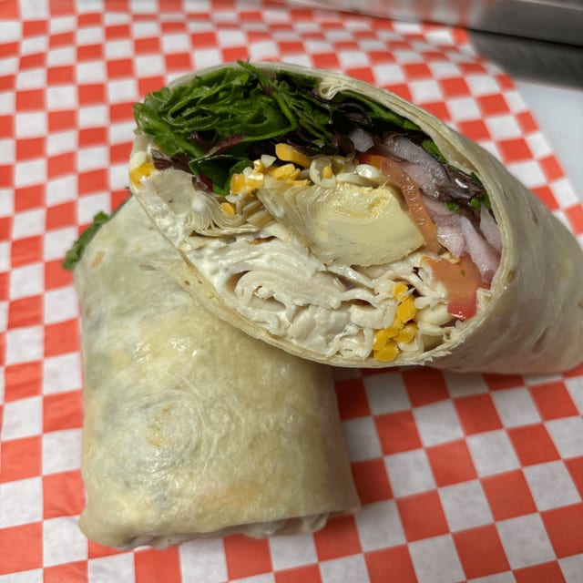Spinach/Artichoke Turkey Wrap.