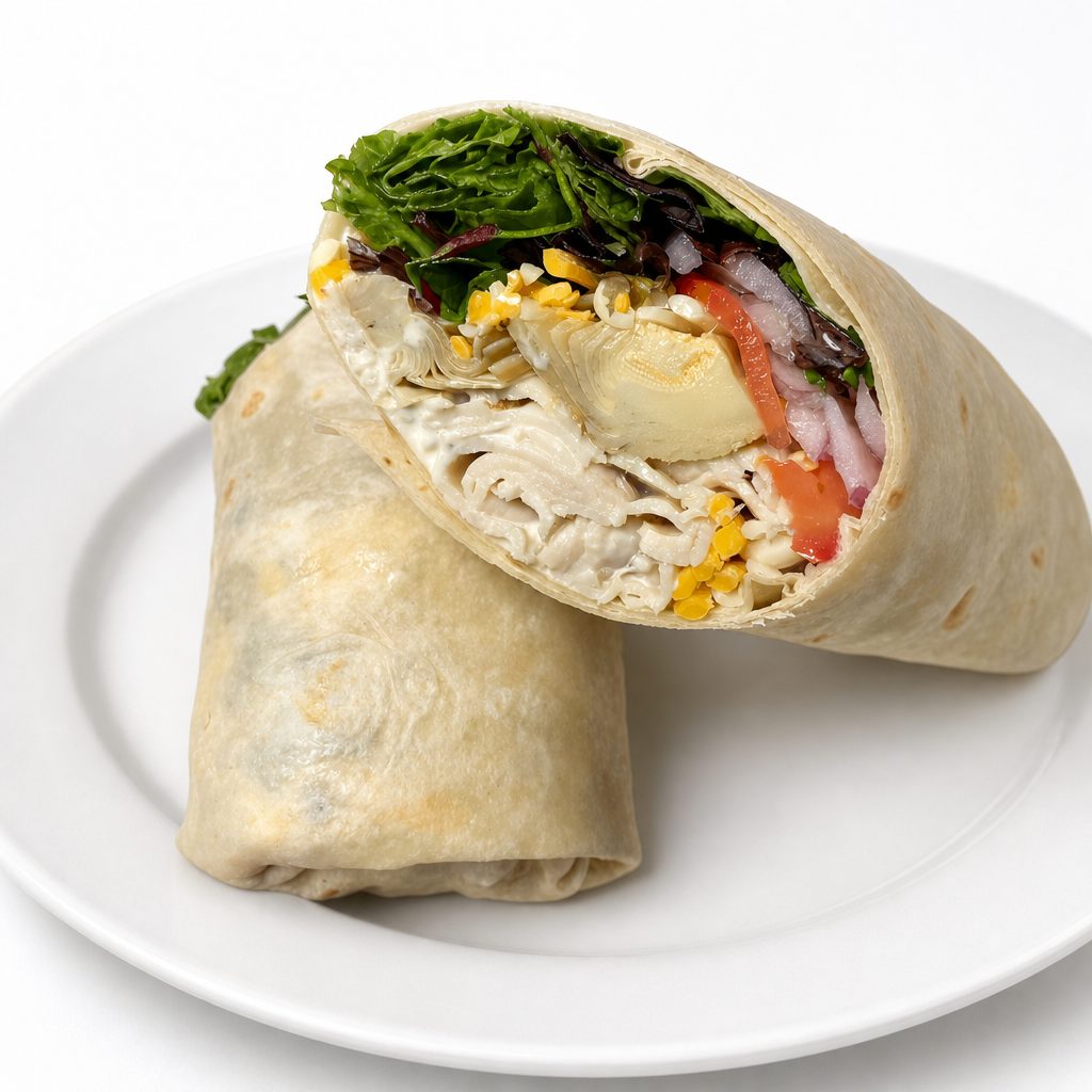Spinach/Artichoke Turkey Wrap.